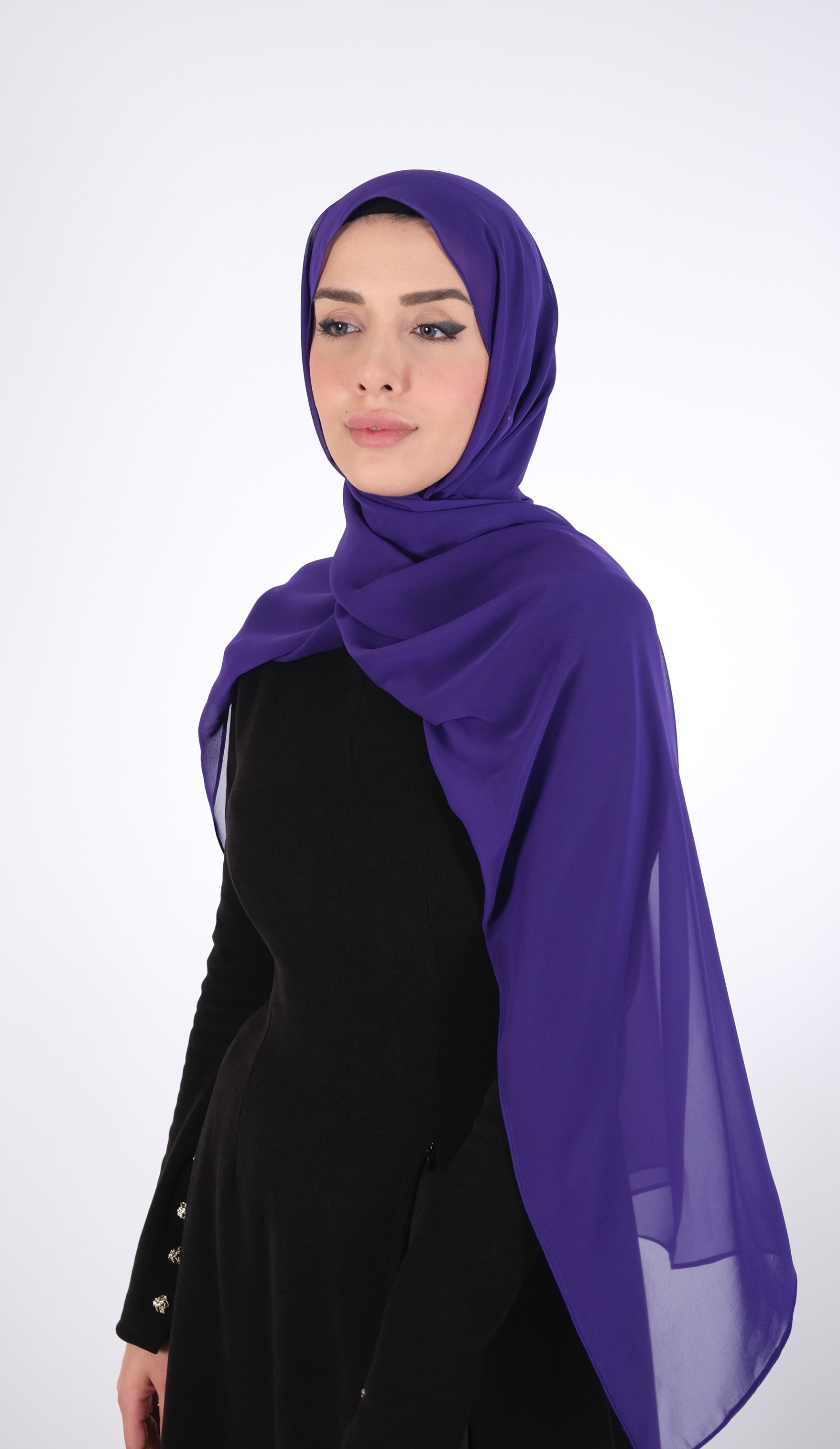 Purple Chiffon Scarf