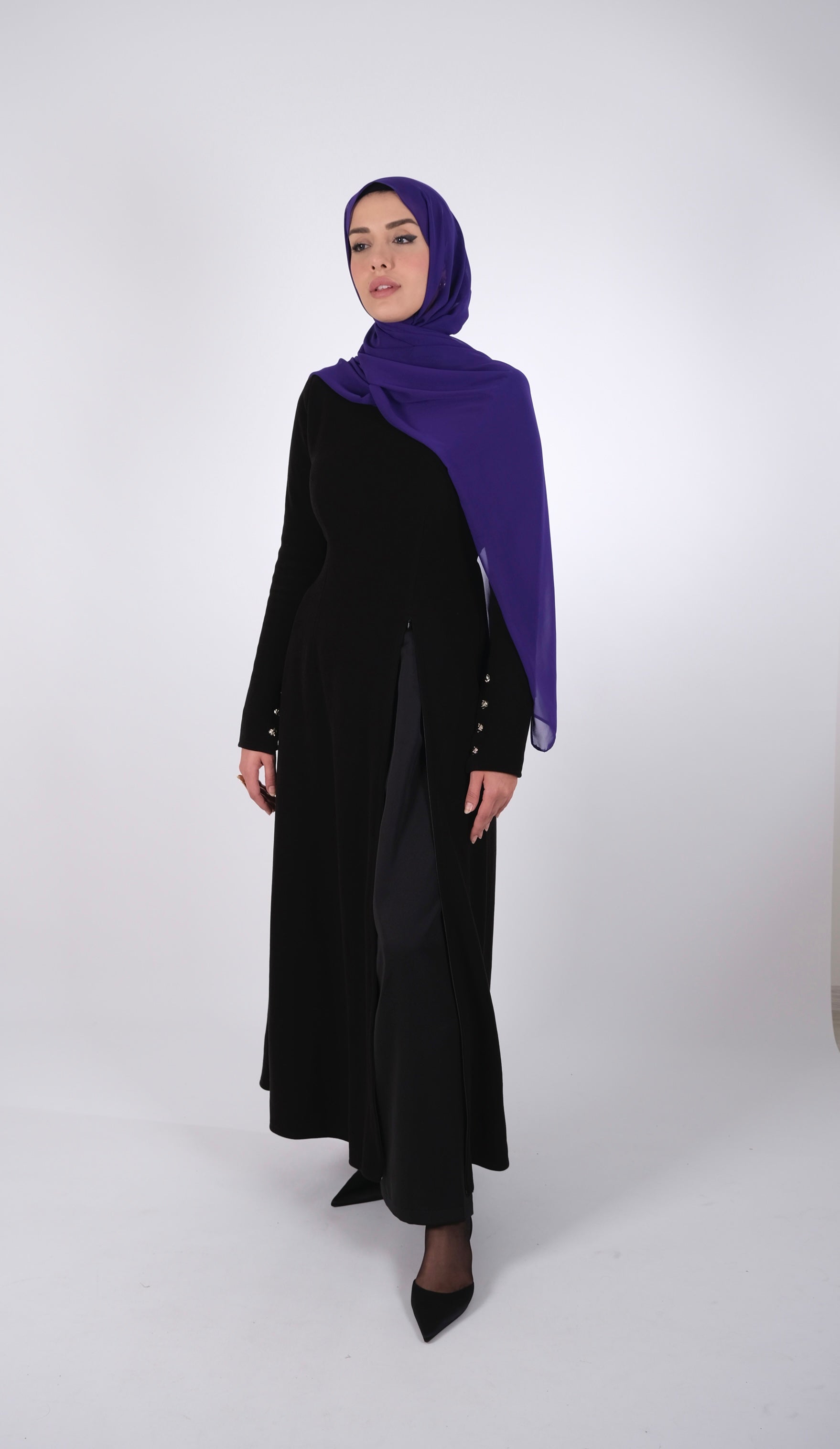 Purple Chiffon Scarf