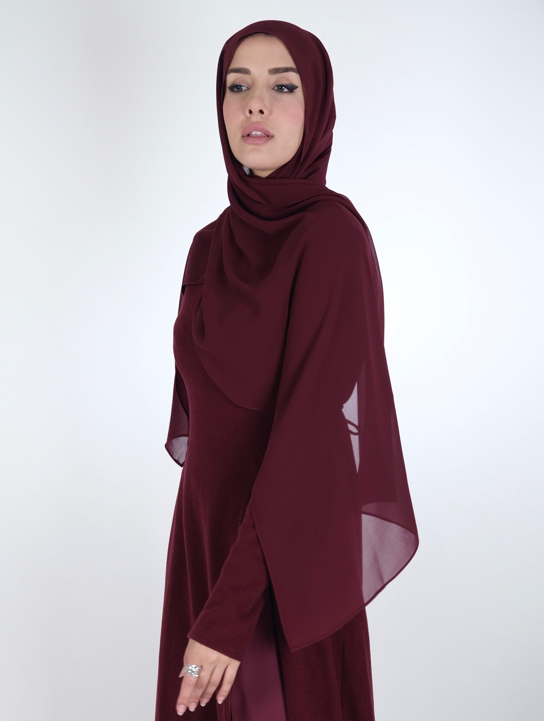 Burgundy Chiffon Scarf
