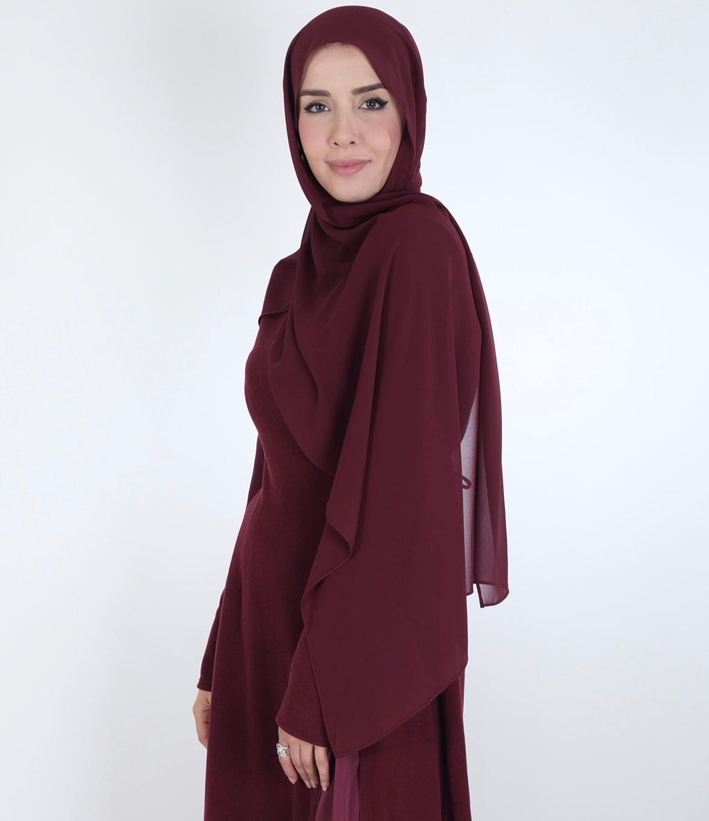 Burgundy Chiffon Scarf