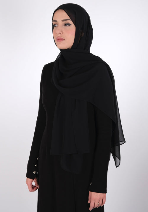 Black Chiffon Scarf