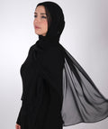 Black Chiffon Scarf