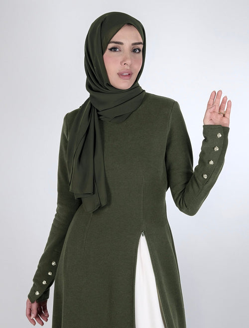 Olive Green Chiffon Scarf
